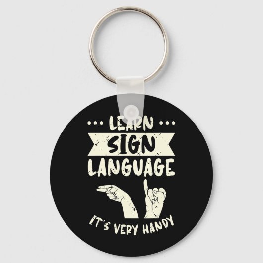 Leer Taal van gebarentaal Het is Zeer handig ASL A Sleutelhanger (Voorkant)