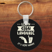 Leer Taal van gebarentaal Het is Zeer handig ASL A Sleutelhanger (Voorkant)