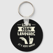 Leer Taal van gebarentaal Het is Zeer handig ASL A Sleutelhanger (Achterkant)
