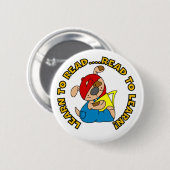 Leer te lezen, te lezen en te leren ronde button 5,7 cm (Voorkant /achterkant)