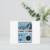 Leer te zwemmen met dit prachtige ontwerp briefkaart (Staand voorkant)