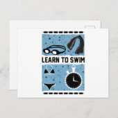 Leer te zwemmen met dit prachtige ontwerp briefkaart (Voorkant / Achterkant)