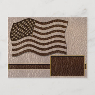 Leer-Uitzien USA Vlag Zachte Briefkaart