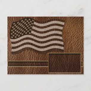 Leer-Uitziende USA Vlag Briefkaart