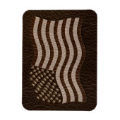 Leer-Uitziende USA Vlag Donker Magneet (Verticaal)