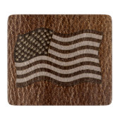 Leer-Uitziende USA Vlag Snijplank (Voorkant)