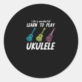 Leer Ukulele spelen Ronde Sticker (Voorkant)
