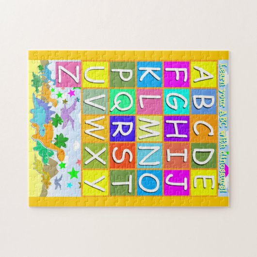 Leer uw ABC met Dinosauriërs A-Z-alfabet Legpuzzel (Horizontaal)