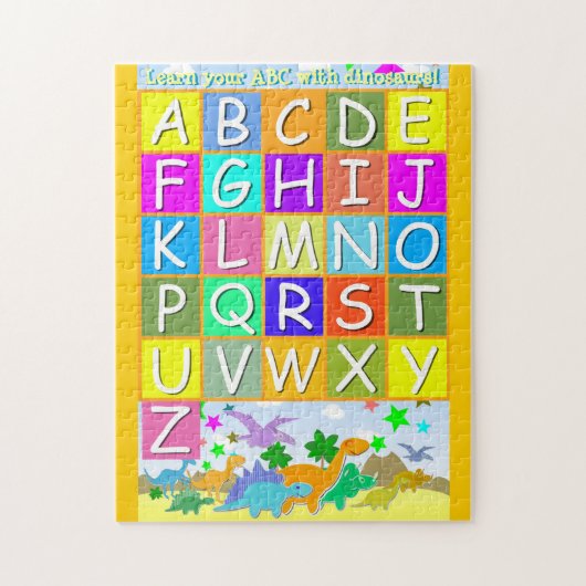 Leer uw ABC met Dinosauriërs A-Z-alfabet Legpuzzel (Verticaal)
