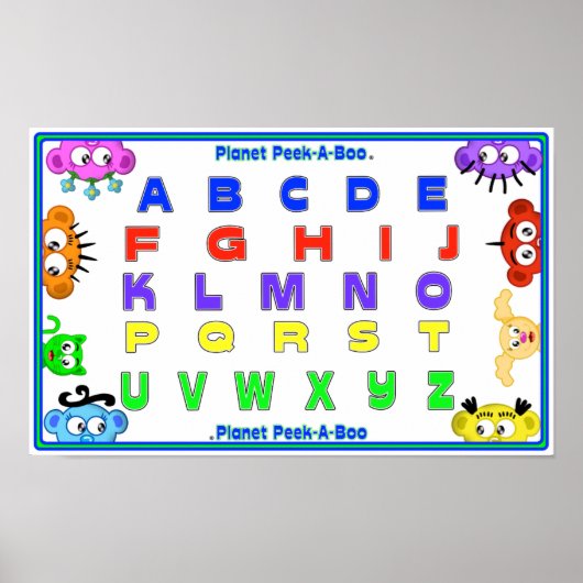 Leer UW ABC MET PLANEET PEEK-A-BOO Poster (Voorkant)