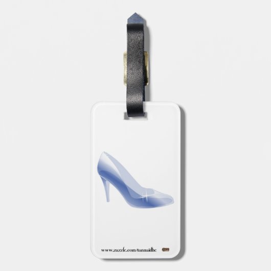 Leer van Cinderella's hoefijzer Bagagelabel (Achterkant verticaal)