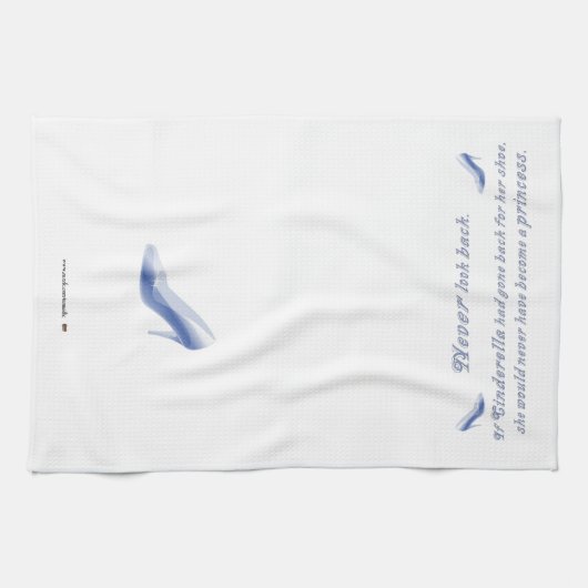 Leer van Cinderella's hoefijzer Theedoek (Horizontaal)