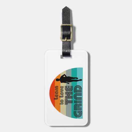 Leer van de Grind die Retro loopt houden Bagagelabel (Voorkant verticaal)