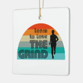 Leer van de Grind die Retro loopt houden Keramisch Ornament (Links)