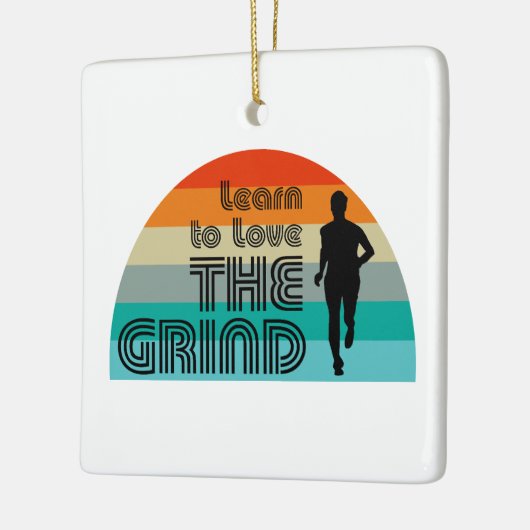 Leer van de Grind die Retro loopt houden Keramisch Ornament (Links)