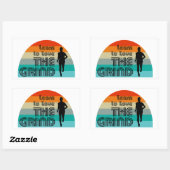Leer van de Grind die Retro loopt houden Rechthoekige Sticker (Vel)