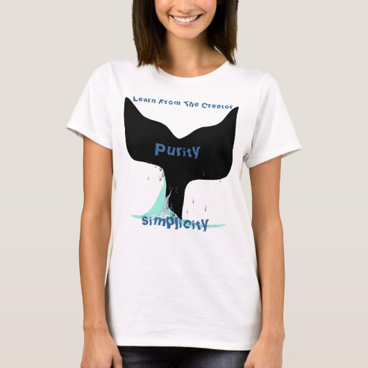 Leer van de Schepper, eenvoud, zuiverheid T-shirt (Voorkant)