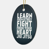 Leer van de straat Jiu Jitsu zwart Keramisch Ornament (Links)