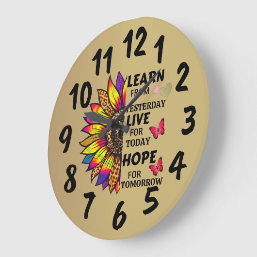 Leer van gisteren citaten regenboog zonnebloem gou grote klok (Hoek)