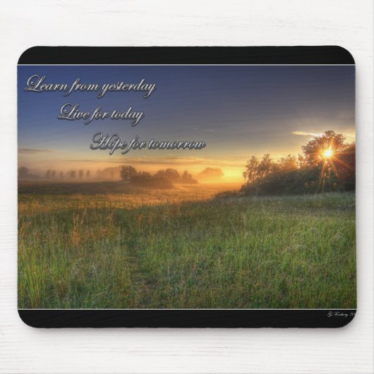 Leer van gisteren.... mousepad muismat (Voorkant)