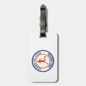 Leer van het kronkelen houden bagagelabel (Achterkant verticaal)