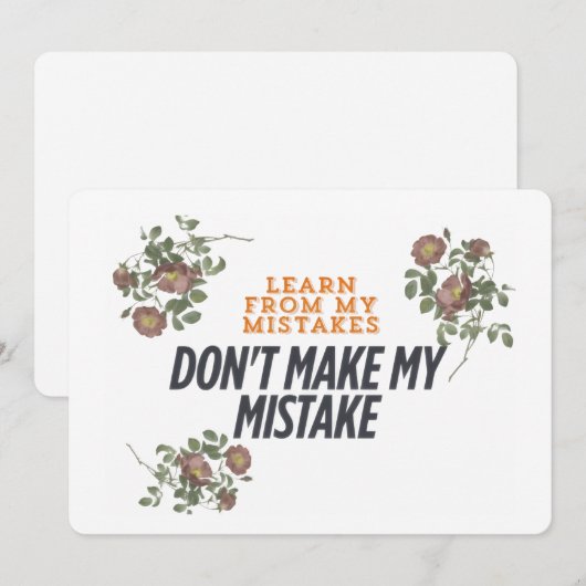 Leer van mijn foutuitnodiging en Briefkaart - vet (Voorkant / Achterkant)