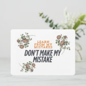 Leer van mijn foutuitnodiging en Briefkaart - vet (Staand voorkant)