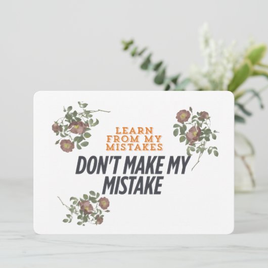 Leer van mijn foutuitnodiging en Briefkaart - vet (Staand voorkant)