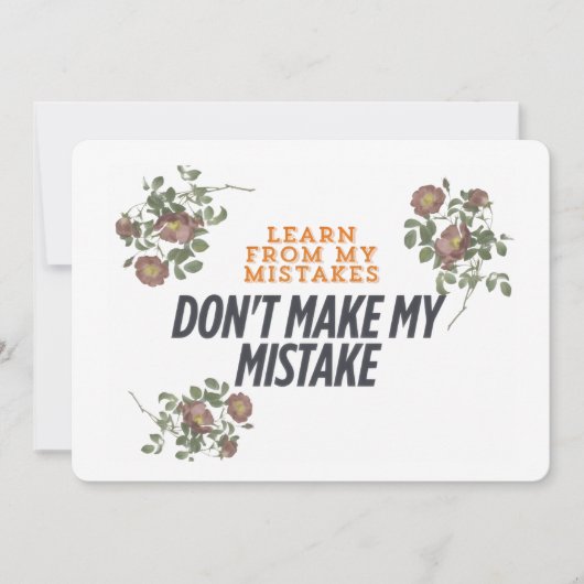 Leer van mijn foutuitnodiging en Briefkaart - vet (Voorkant)