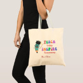 Leer vandaag Inspireren Morgen Trendy Quote Leraar Tote Bag (Voorkant (product))
