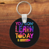 Leer vandaag nog grappige leerkracht die de kleurs sleutelhanger (Voorkant)