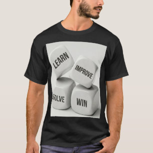 Leer Verbeter Evolueer Win Dobbelsteen Groei Menta T-shirt