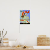 Leer vliegen Oude Poster Gerestaureerd (Keuken)