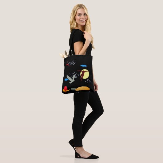 Leer vliegen tote bag (Op model)