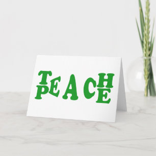 Leer Vrede in donkergroen lettertype Wenskaart Kaart