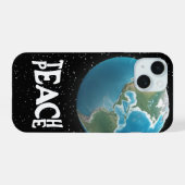 "Leer Vrede" Tekst en Planeet Aarde iPhone 15 Case (Achterkant horizontaal)