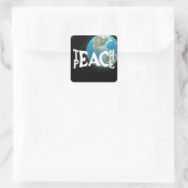 "Leer vrede" Tekst en sterren Vierkante Sticker (Tas)