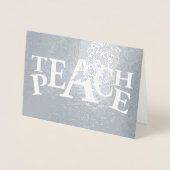 Leer vrede vliegende duif slogan tekst folie kaarten (Voorkant)