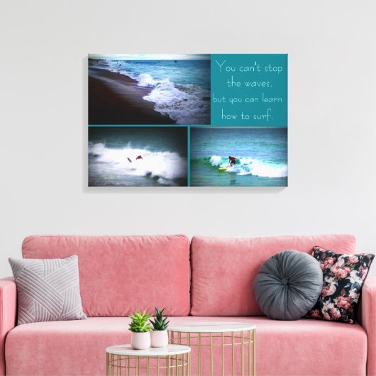 Leer wandophanging Surven Canvas Afdruk (Insitu (Woonkamer))