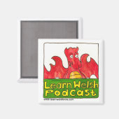 Leer Welsh Podcast Logo Magnet (Voorkant / Achterkant)