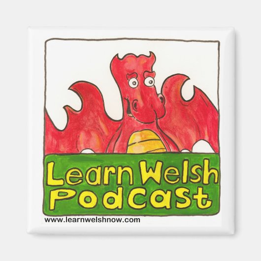 Leer Welsh Podcast Logo Magnet (Voorkant)