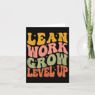 Leer werk Grow Level Up Retro Groovy Motivatie Kaart
