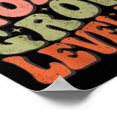 Leer werk Grow Level Up Retro Groovy Motivatie Poster (Hoek)