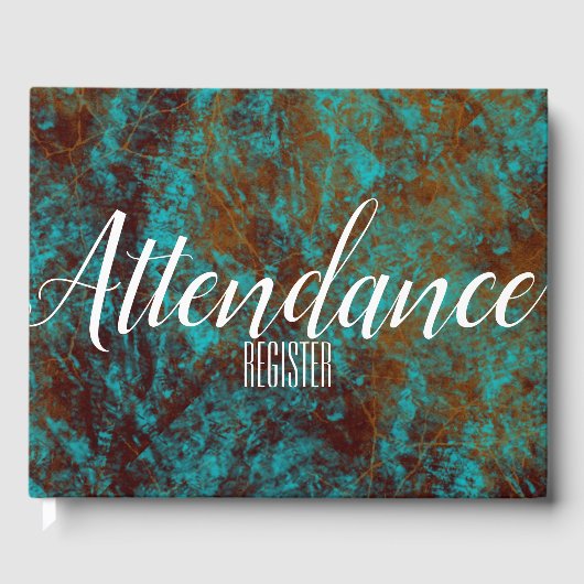 Leer ziet er blauw uit faux | presentielijst gastenboek (Voorkant)