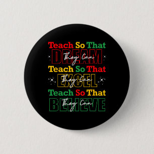 Leer zodat ze kunnen dromen Excel Leraar Zwart H Ronde Button 5,7 Cm