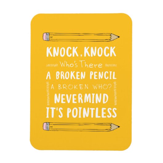 Leeraar Knock Knock Jokes Pencil Kind Humor Magneet (Verticaal)