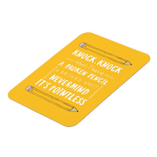 Leeraar Knock Knock Jokes Pencil Kind Humor Magneet (Linkerzijde)