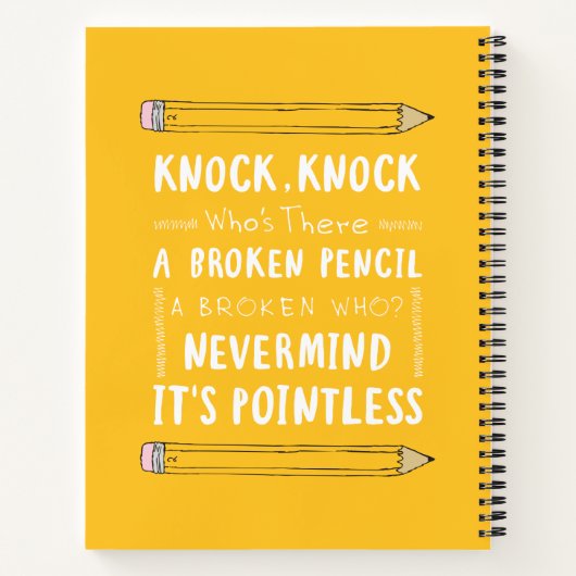 Leeraar Knock Knock Jokes Pencil Kind Humor Notitieboek (Achterkant)