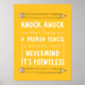 Leeraar Knock Knock Jokes Pencil Kind Humor Poster (Voorkant)