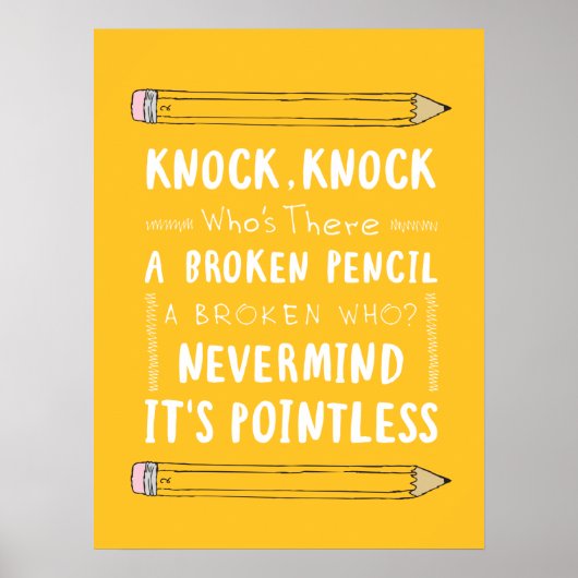 Leeraar Knock Knock Jokes Pencil Kind Humor Poster (Voorkant)